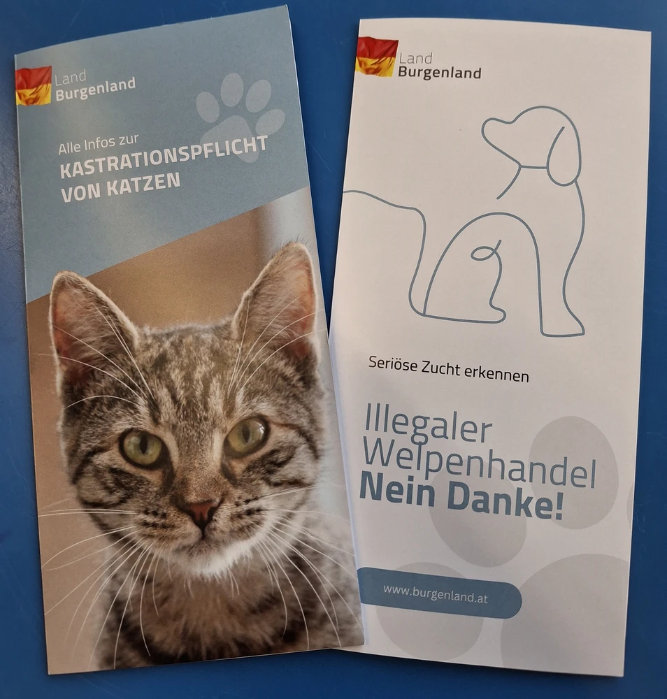 Tierschutz-Broschüren des Landes Burgenland