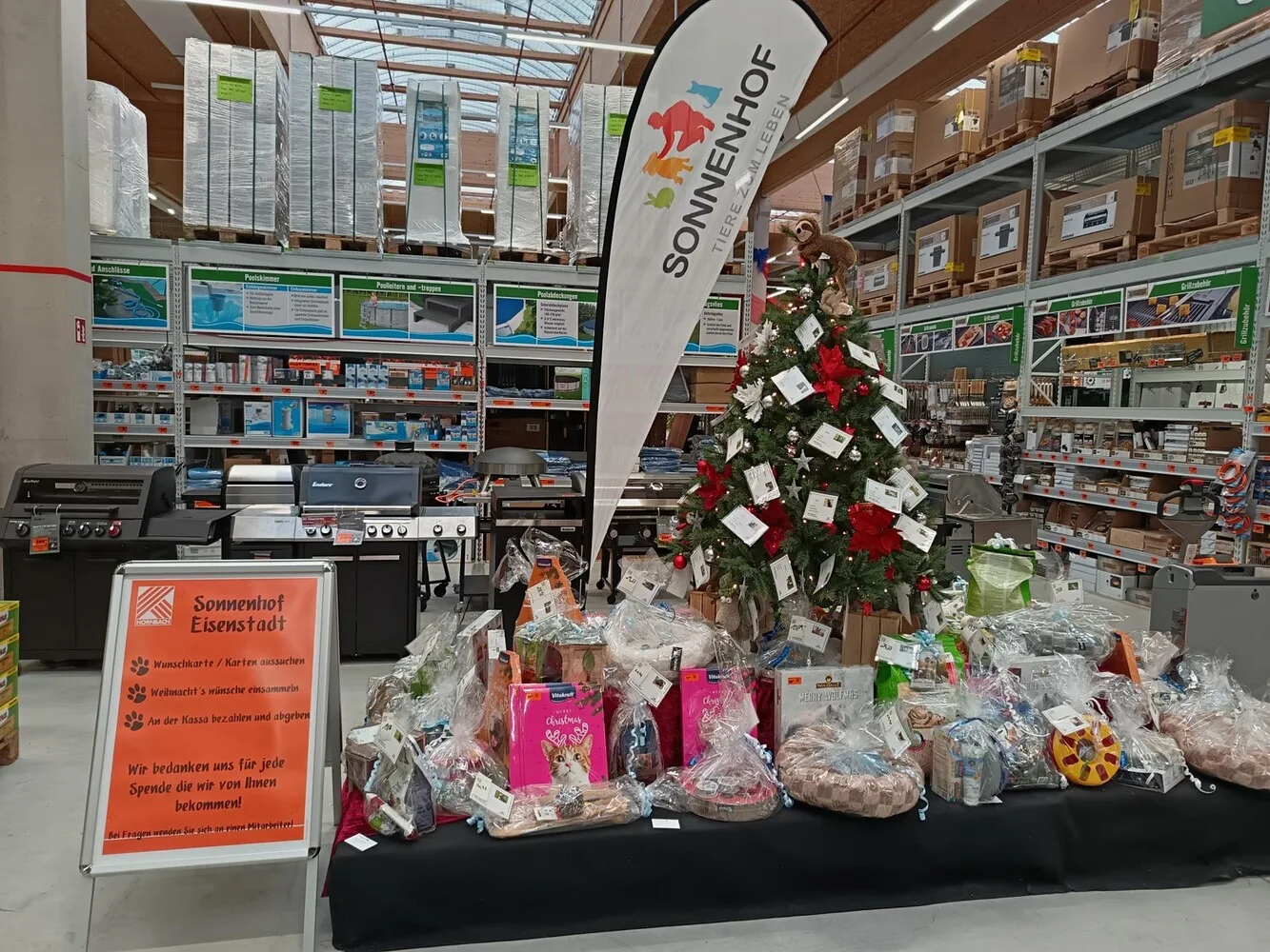 Foto der Wunschzettelaktion im Hornbach Eisenstadt