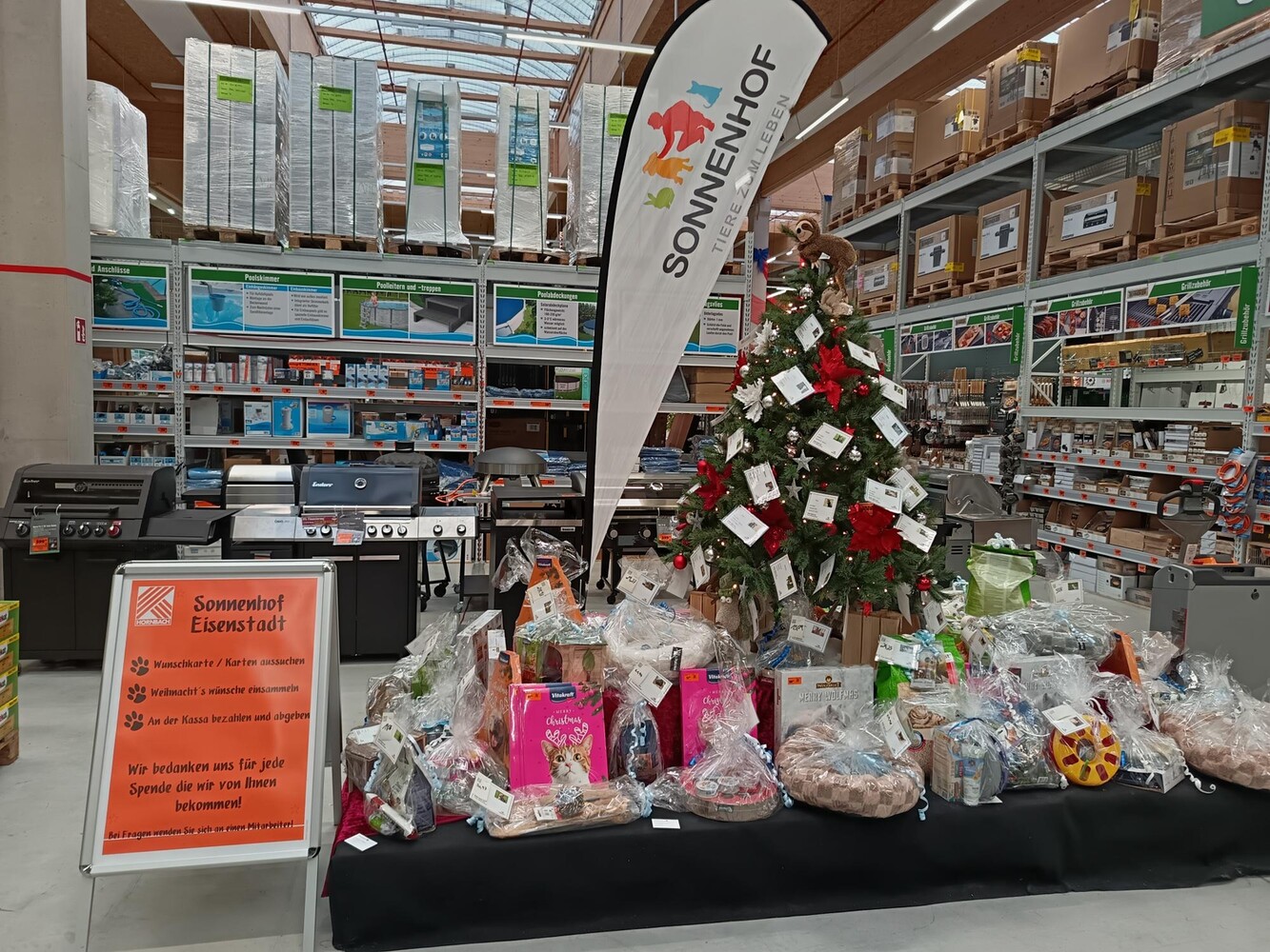 Foto der Wunschzettelaktion im Hornbach Eisenstadt